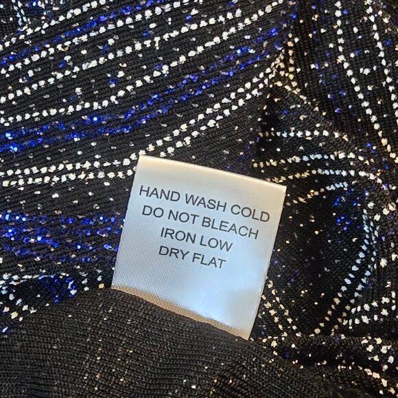 IRIS Black Shimmer Iridescent Mini Bodycon Club Dress sz M - Picture 11 of 11